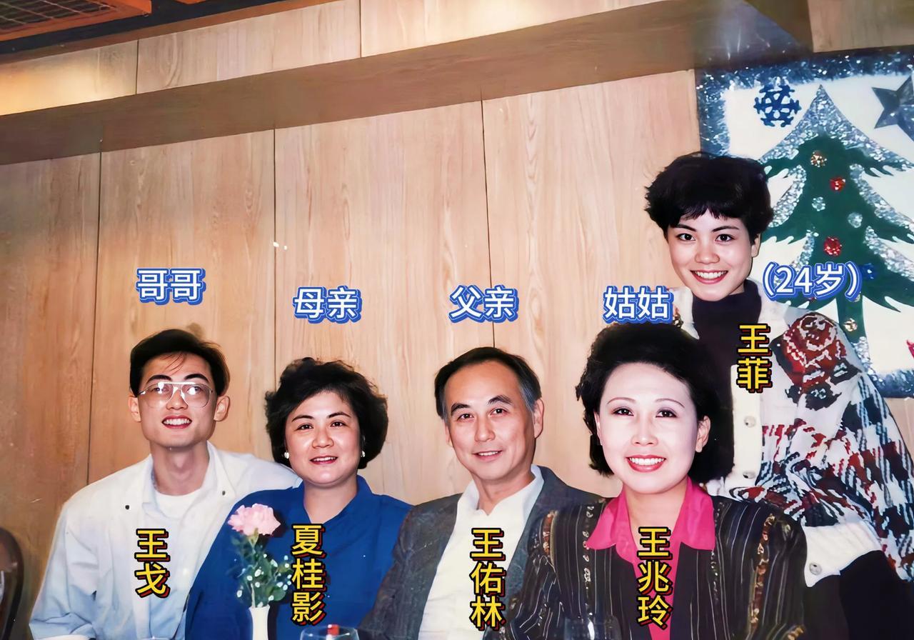 这是1993年王菲的一张全家福，他们一家人的颜值气质俱佳，而且家族历史渊源，每个