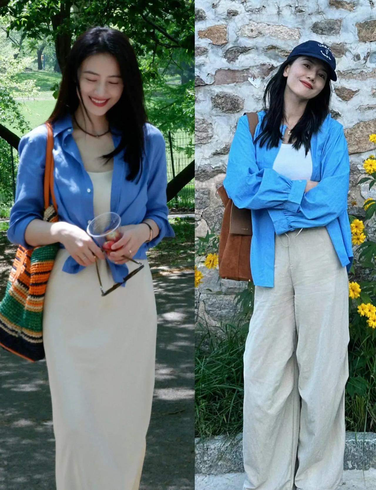 高圆圆的棉麻风穿搭，简直是成熟女性的穿搭模板，舒适又时髦👇日常出门这么穿，清