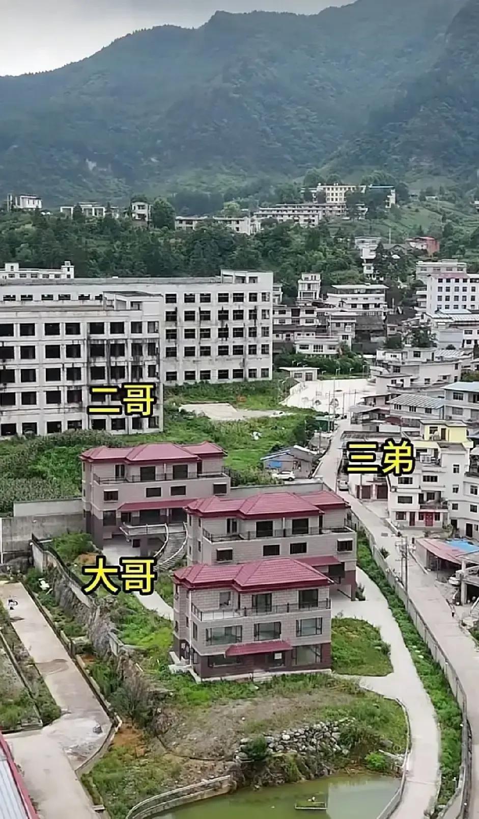 大哥掏了几十万给仨弟弟在老家并排盖新房，图纸画好路也留好，结果三弟媳妇一句“采光