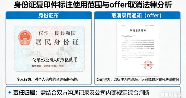 身份证复印件上标注使用范围而被取消录用通知(offer)的情况
