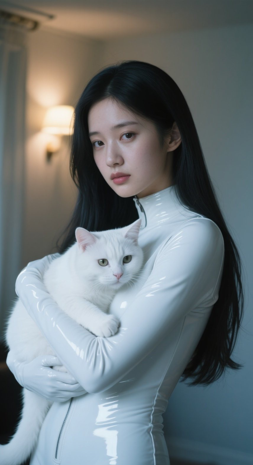 俏皮美眉武装上阵，猫咪相伴更显灵动