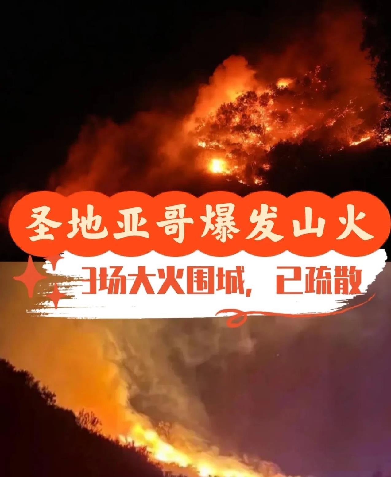 太震惊了！！！！！1月22日，加州南部爆发山火，数千人被迫疏