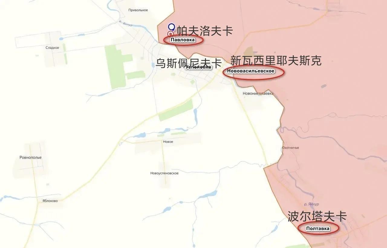 俄军东部集群第5集团军第60独立摩步旅的突击队占领了扎波罗热州的帕夫洛夫卡，升起