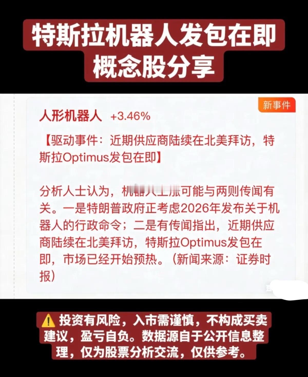 特斯拉机器人发包在即，概念股整理：1.关节集成2.丝杠3.灵巧手4.减速器5.供