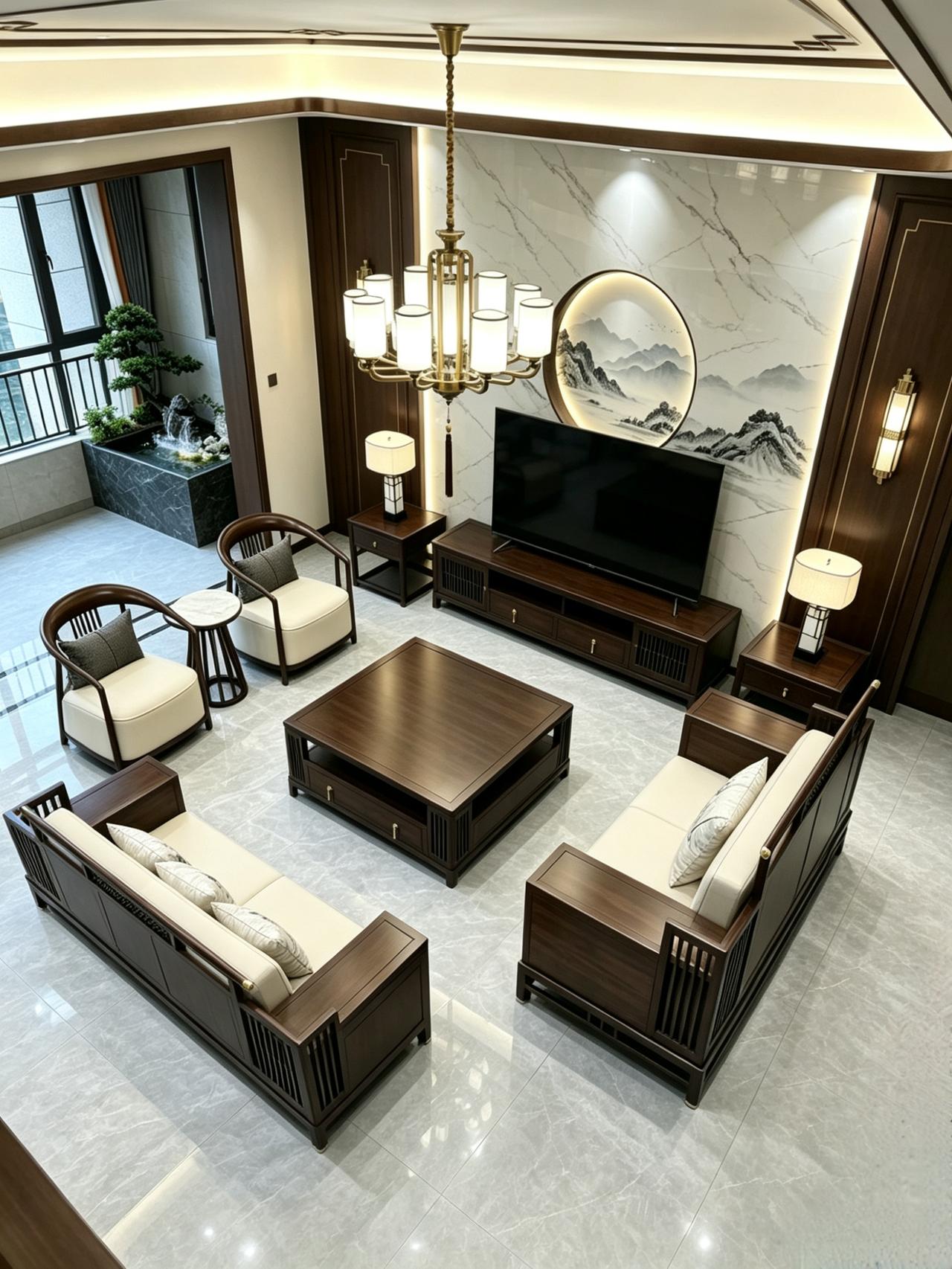 新中式家具新中式风格沙发全屋定制家具客厅搭配国风古韵