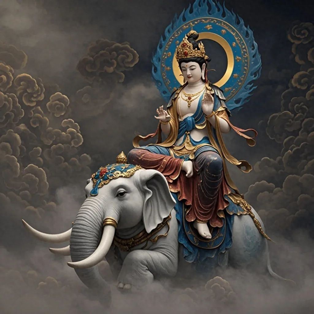 普贤菩萨，好运连连，顺风顺水，福寿安康，前程似锦见者接福了[拜