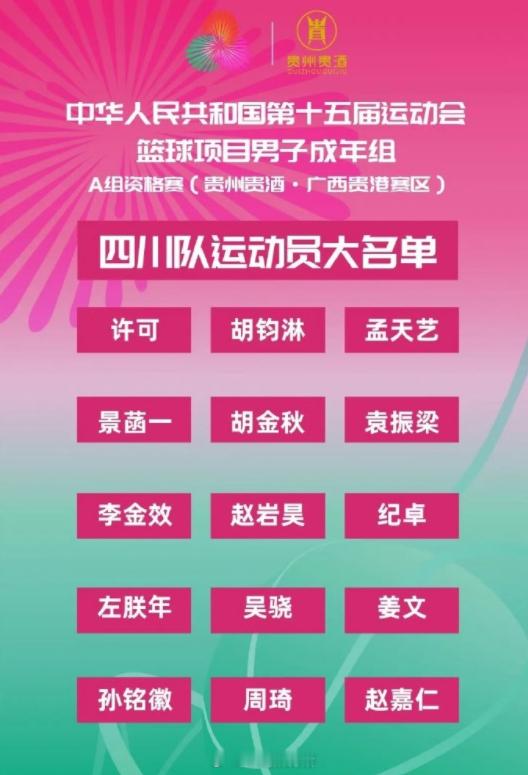 四川这个名单大部分不意外吧。不过周琦最后能注册代表四川队打全运会确实让我有点惊讶