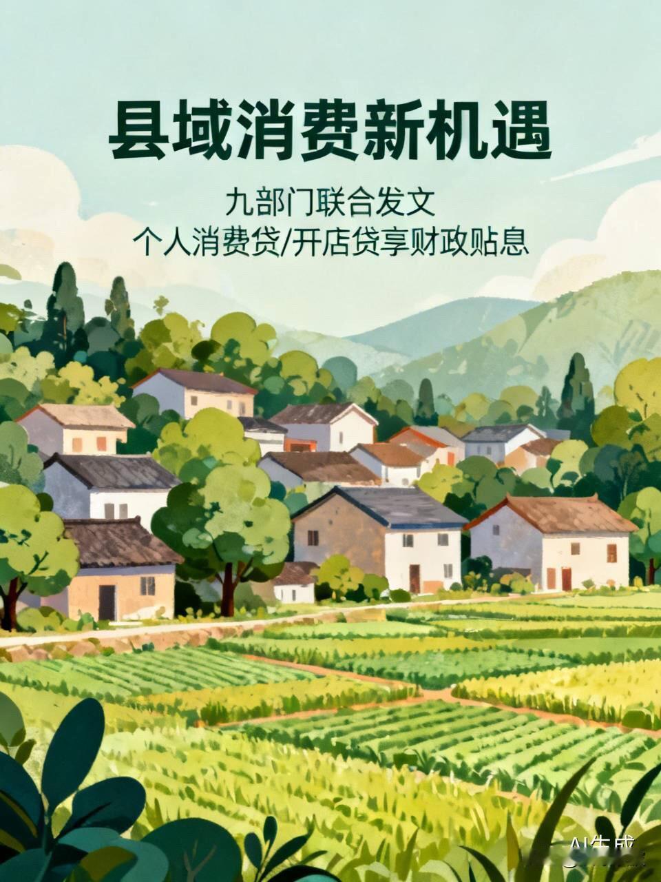 九部门联合发文！县域消费迎来大礼包，个人消费贷、开店贷可享财政贴息，县城机会真来