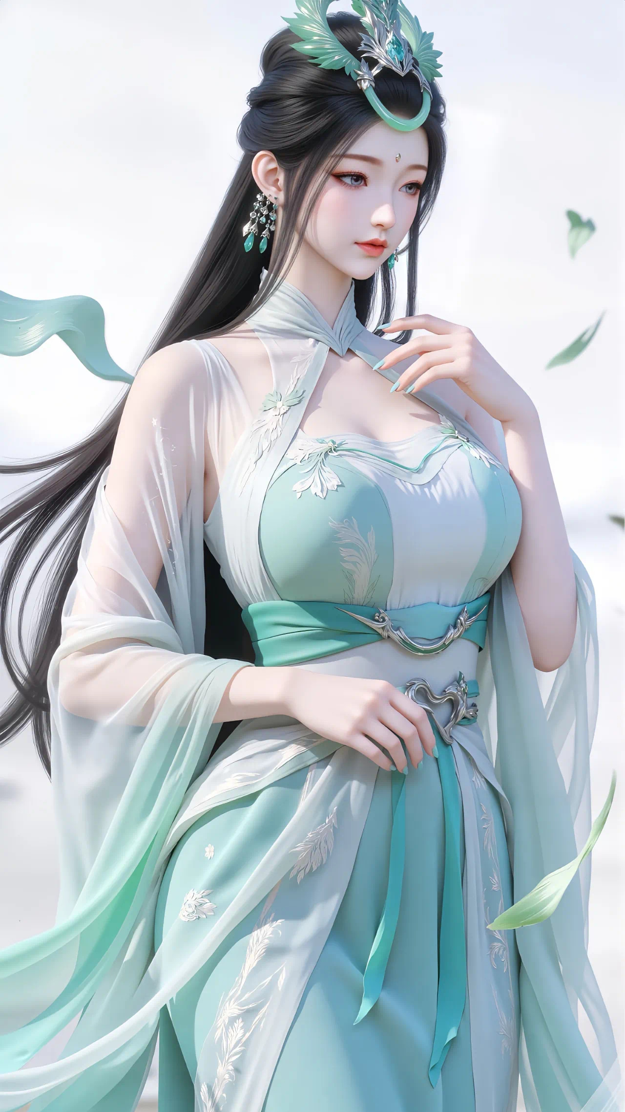 神国之上陆嫁嫁【精美壁纸】绿色轻衣，美丽动人！​​​