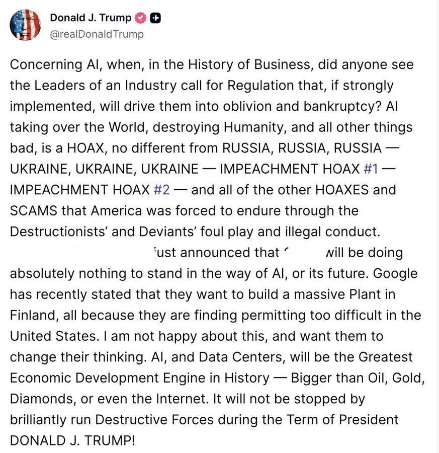 🐖特朗普愤怒的要求美国的AI业巨头油门踩到死玻利瓦尔英雄之地特朗普a