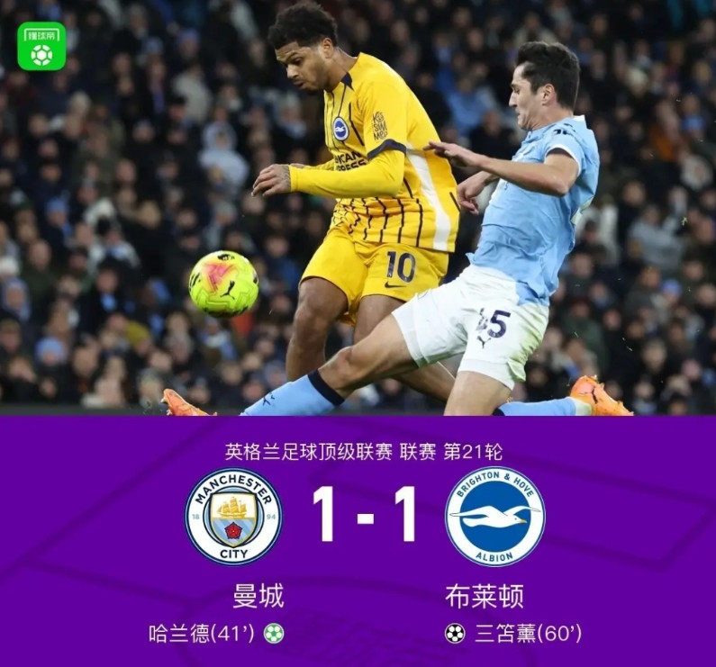 曼城1-1憾平布莱顿，赛后詹俊老师感慨4点不争的事实！1、你能想象吗？这场曼