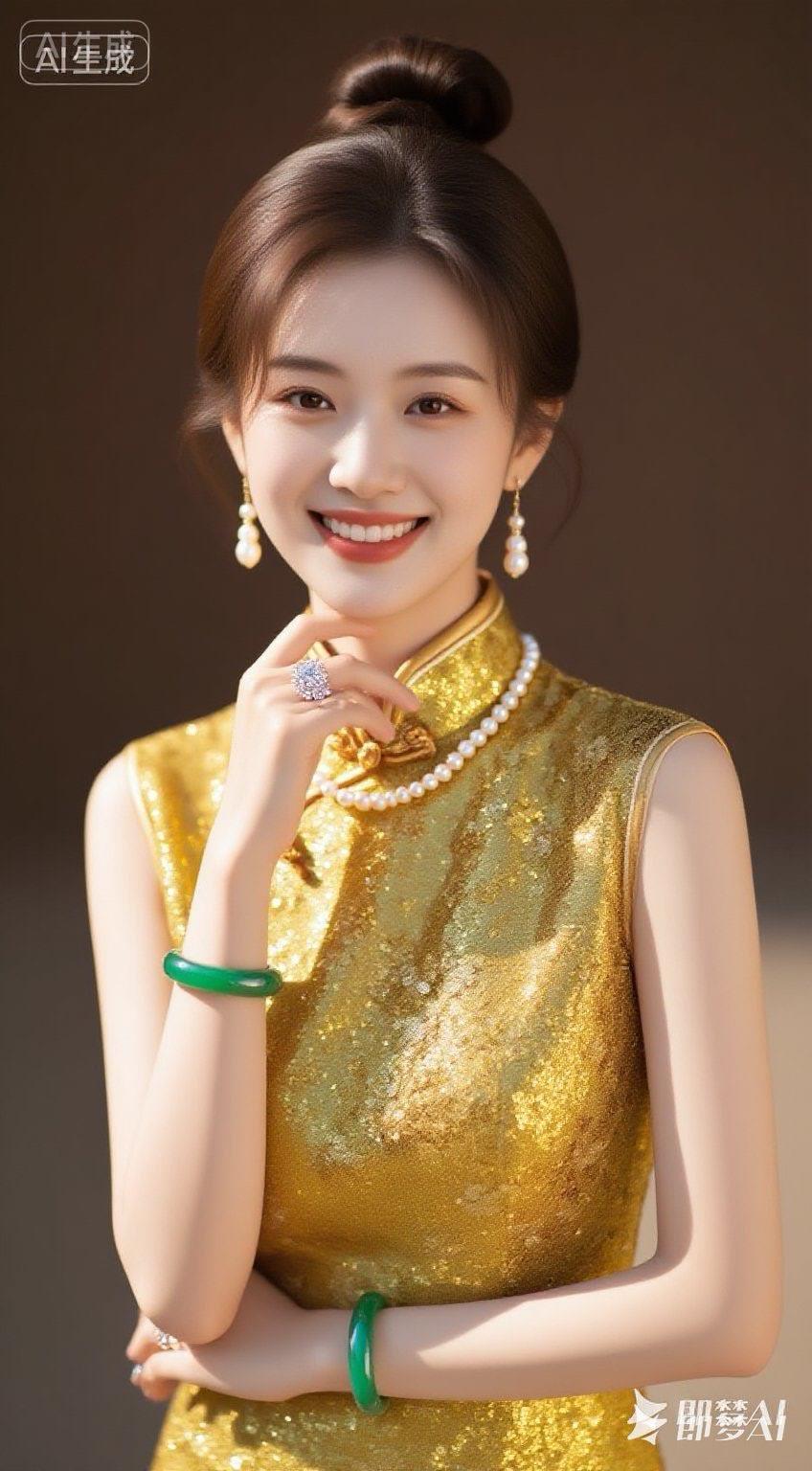 优雅旗袍风，闪耀珍珠配，气质女神范儿！💃✨