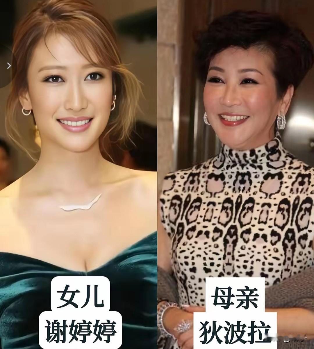 整理了几组明星母女同框对比，每一对都各有韵味：谢婷婷&狄波拉、原子慧&郑佩佩、