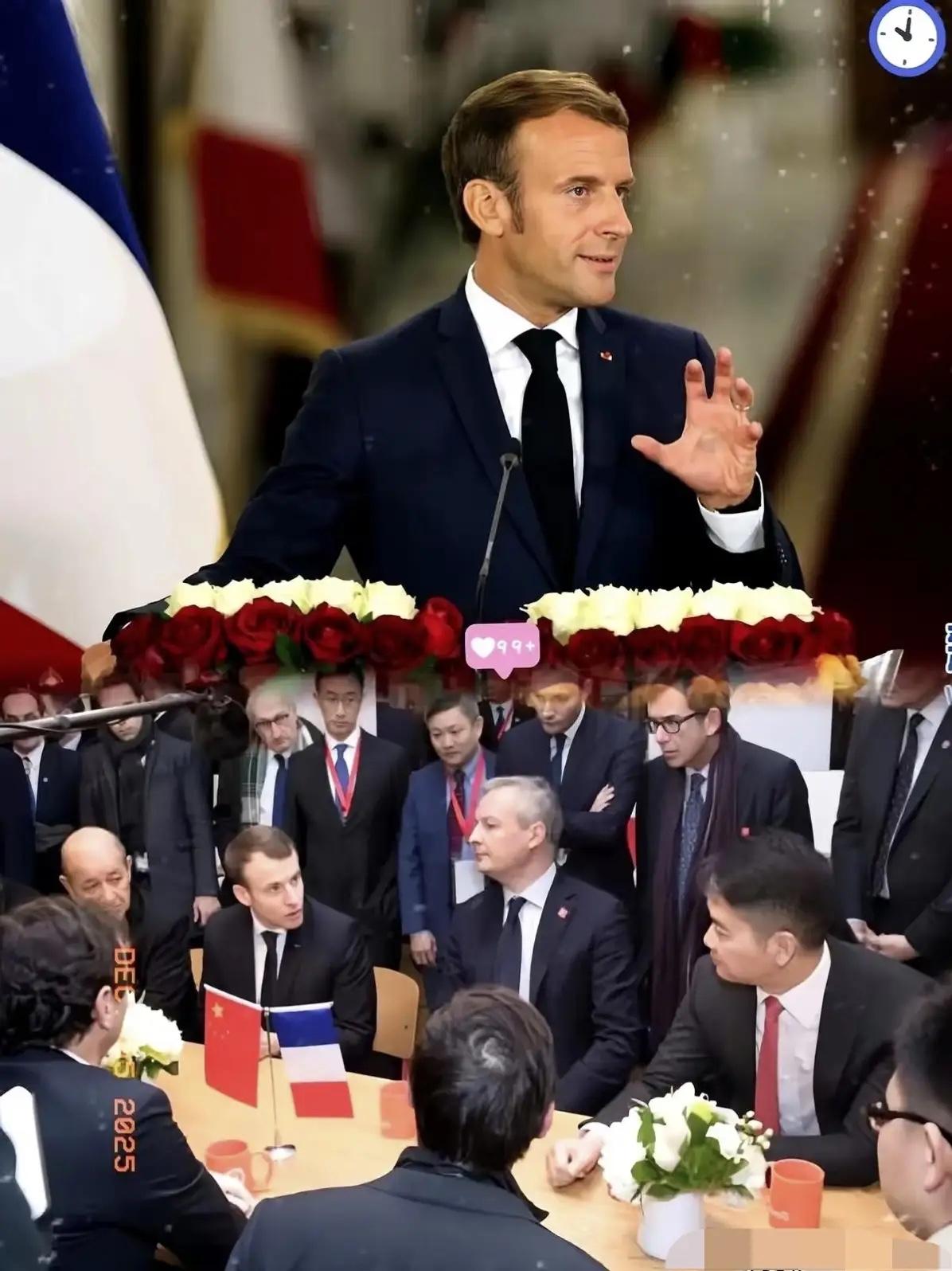 马克龙背后肯定是有高人指点的！他这步棋，走的确实很绝！他刚下飞机，没有先