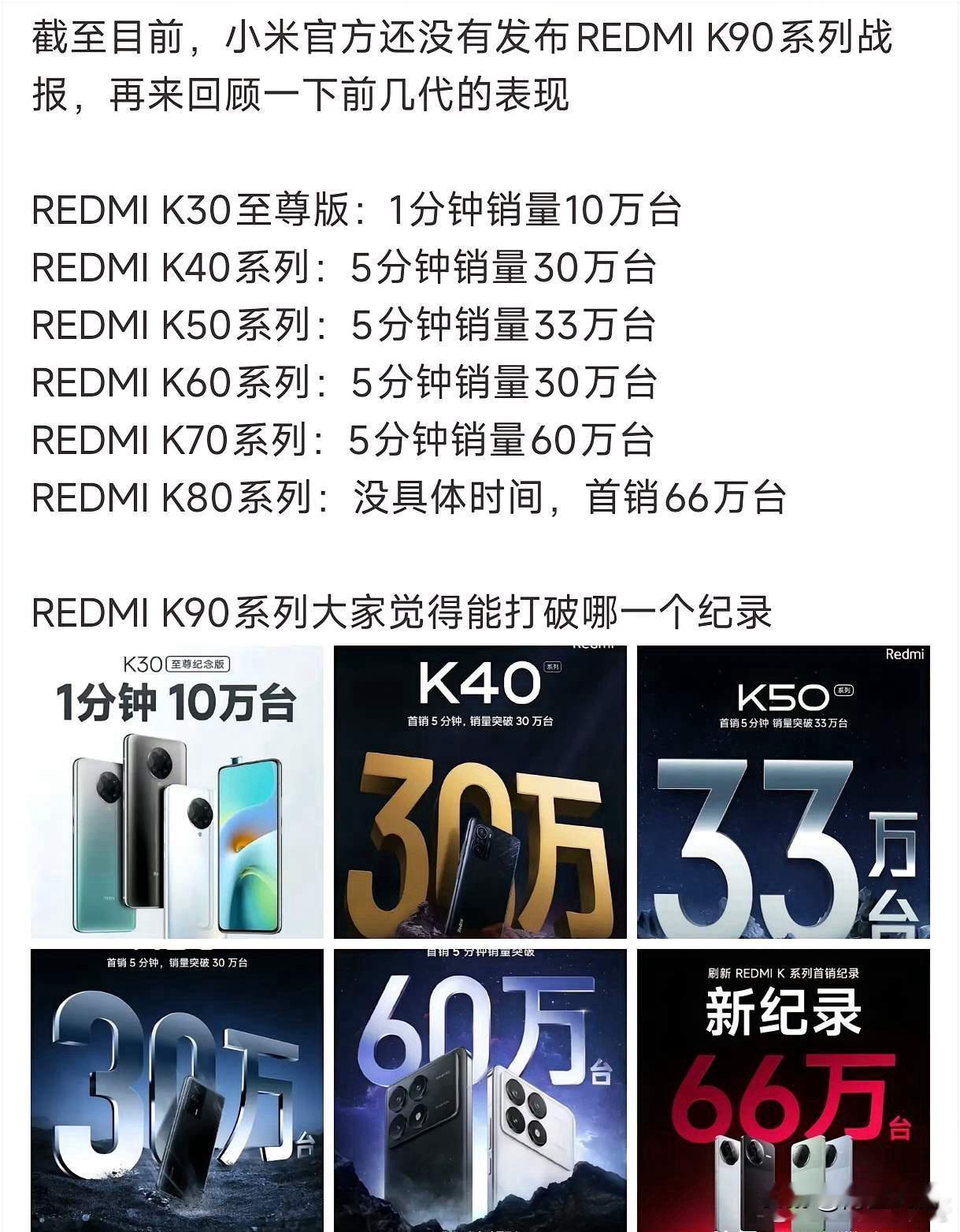REDMIK90咋还不晒销量？前代卖得一个比一个猛REDMIK90系列