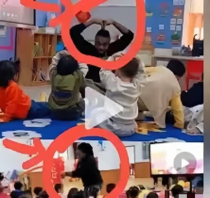 某地几家幼儿园突然塞进来一堆非洲脸外教，家长接娃时才发现，问园方要证件，只得到一