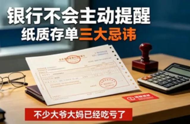 银行不会主动提醒：纸质存单三大忌讳，不少大爷大妈已经吃亏了很多老年人习惯存纸