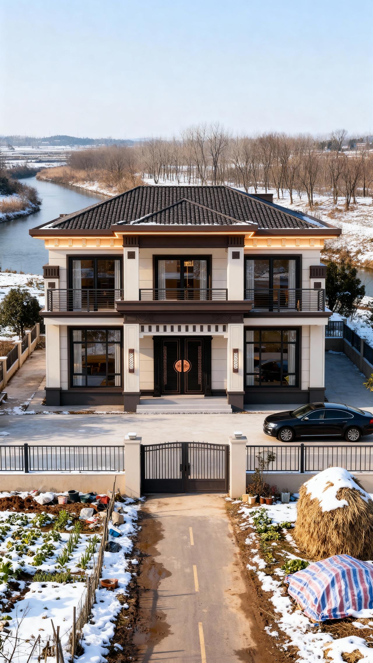 去年，为在农村建房跟媳妇大吵了一架，直到别墅完工之后才哄好！事情是这样的：去