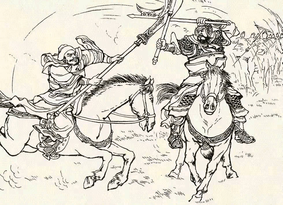 三国图中两员魏营大将，武艺堪比蜀汉五虎大将，一个使大刀，一个使镔铁双戟，都有万