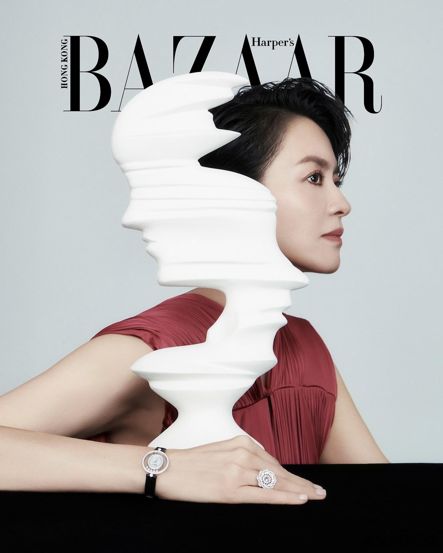 梁咏琪登上香港版《Harper'sBazaar》12月刊封面，今年是她入行30