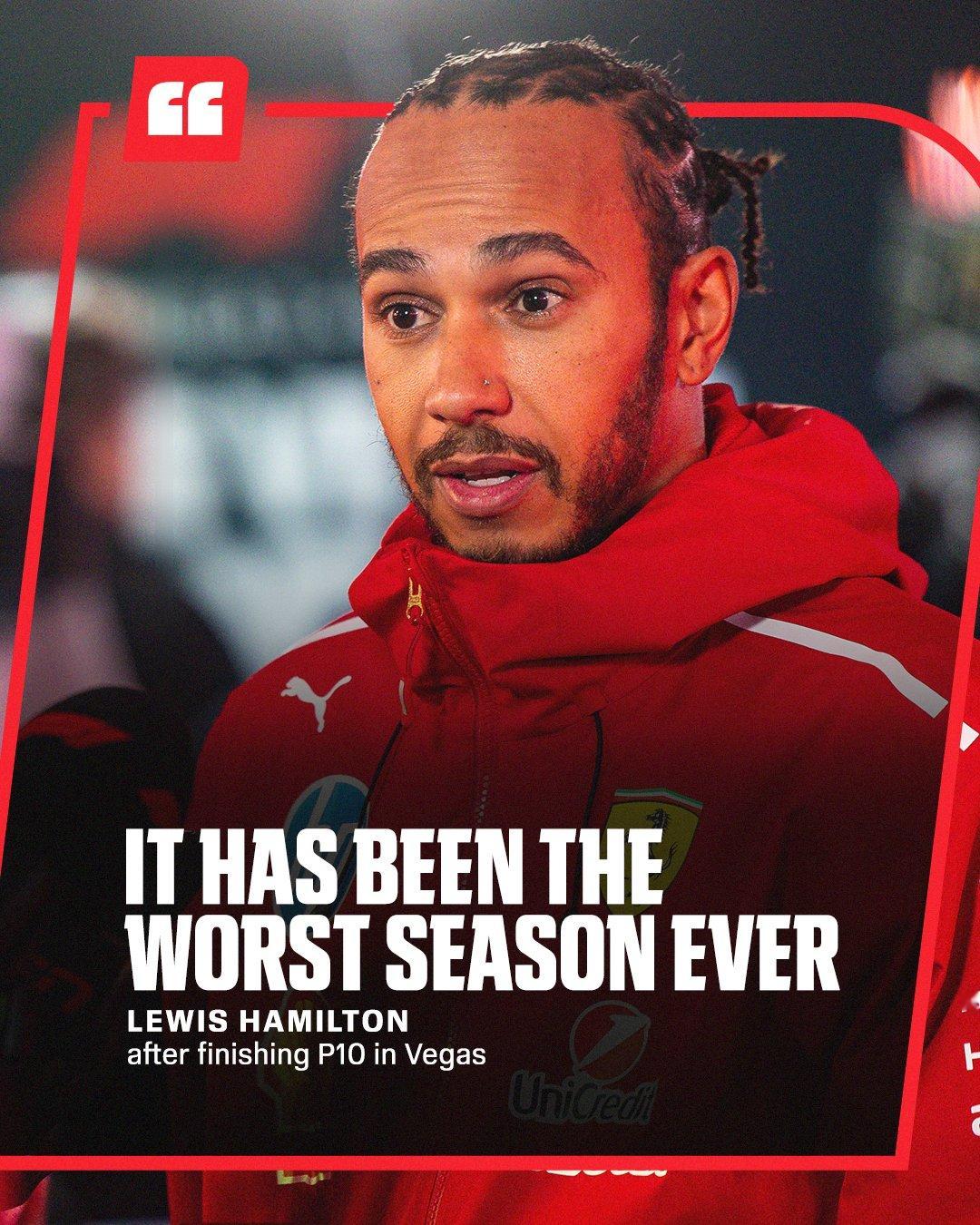 汉密尔顿在F1拉斯维加斯大奖赛后，发表了本赛季或许最消沉的采访，他表示，这场从最