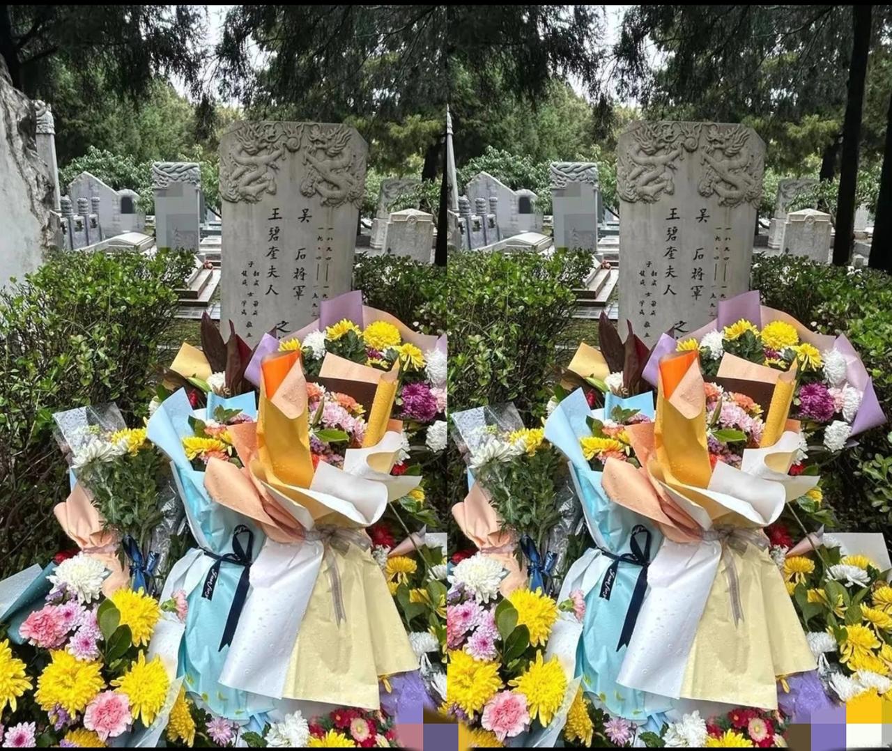 泪目！《沉默的荣耀》热播后，北京香山吴石将军墓前被鲜花“淹没”了。吴石将军牺牲