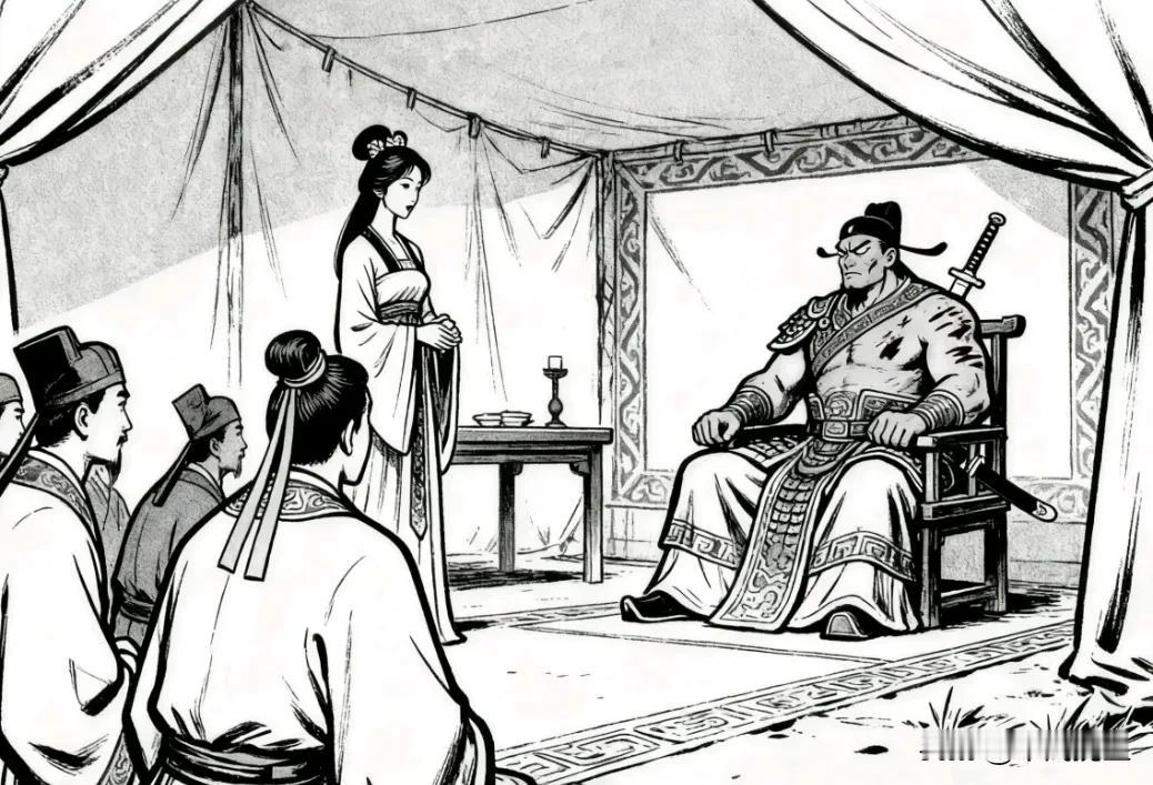 黄巢手下大将朱温占领同州后，手下人兴冲冲地献上一个美女。朱温眯着眼打量，看清来人