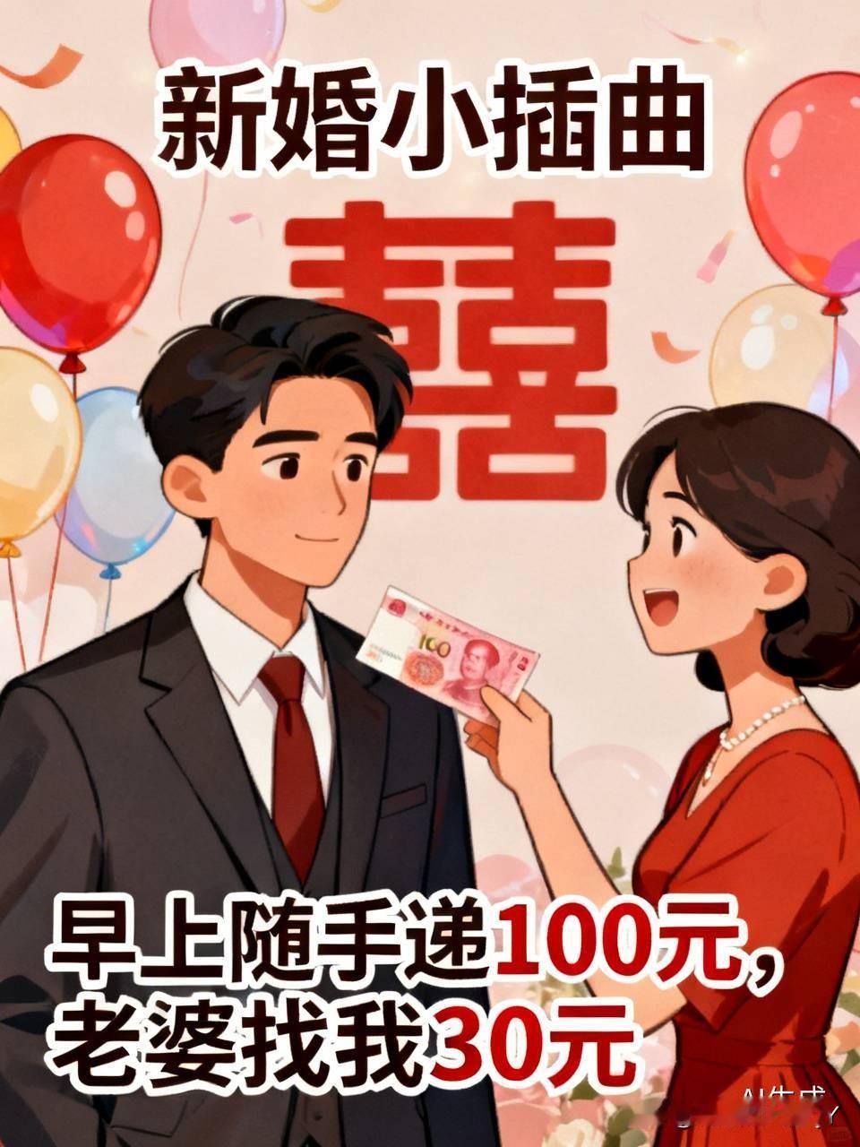 有个小伙子，刚办完婚礼，正赶上喜得冒泡的好日子。结果他去单位上班，同事们瞅见他