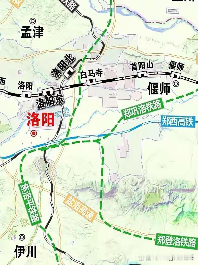 郑州往西，四条轨道并驾齐驱。两高铁，两城际。传了那么多年的郑登洛、郑巩洛，这