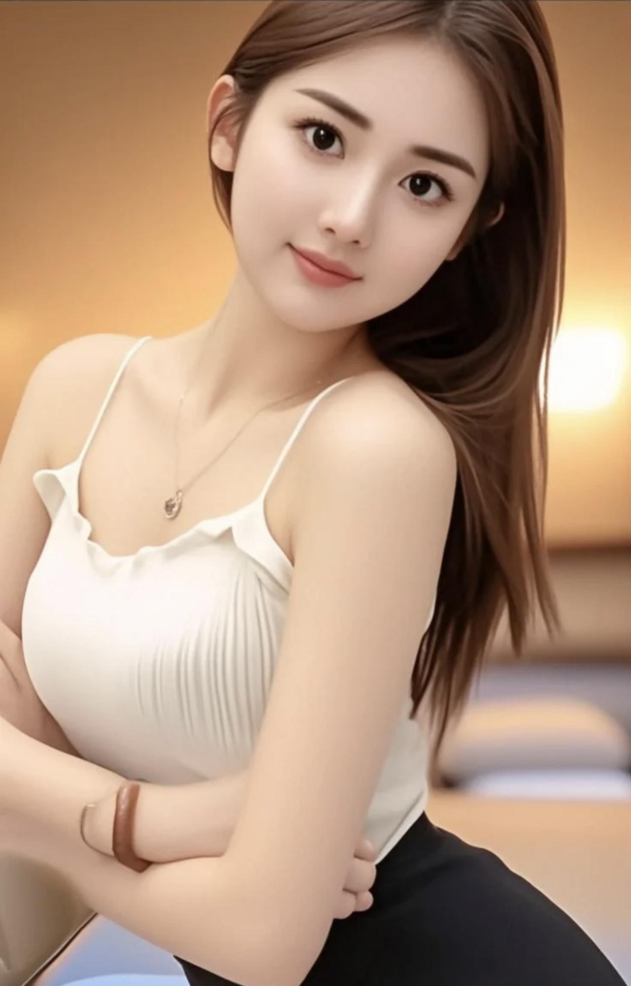 七律·温馨的女孩秀髮如丝映靥柔，眸光似水意悠悠。白裳轻著仙姿显，素颈微垂雅韵
