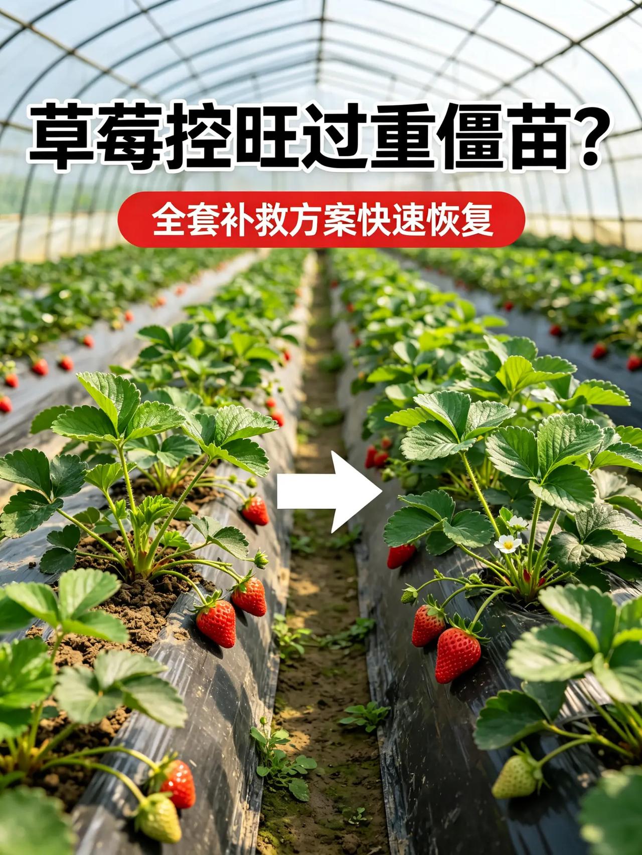 草莓控旺过重僵苗？全套补救方案快速恢复！。草莓种植