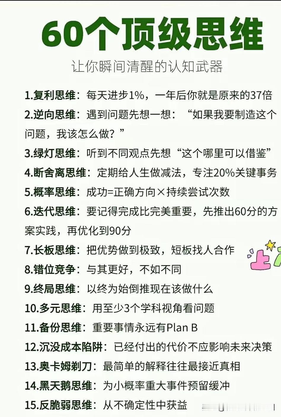 60个顶级思维。值得收藏
