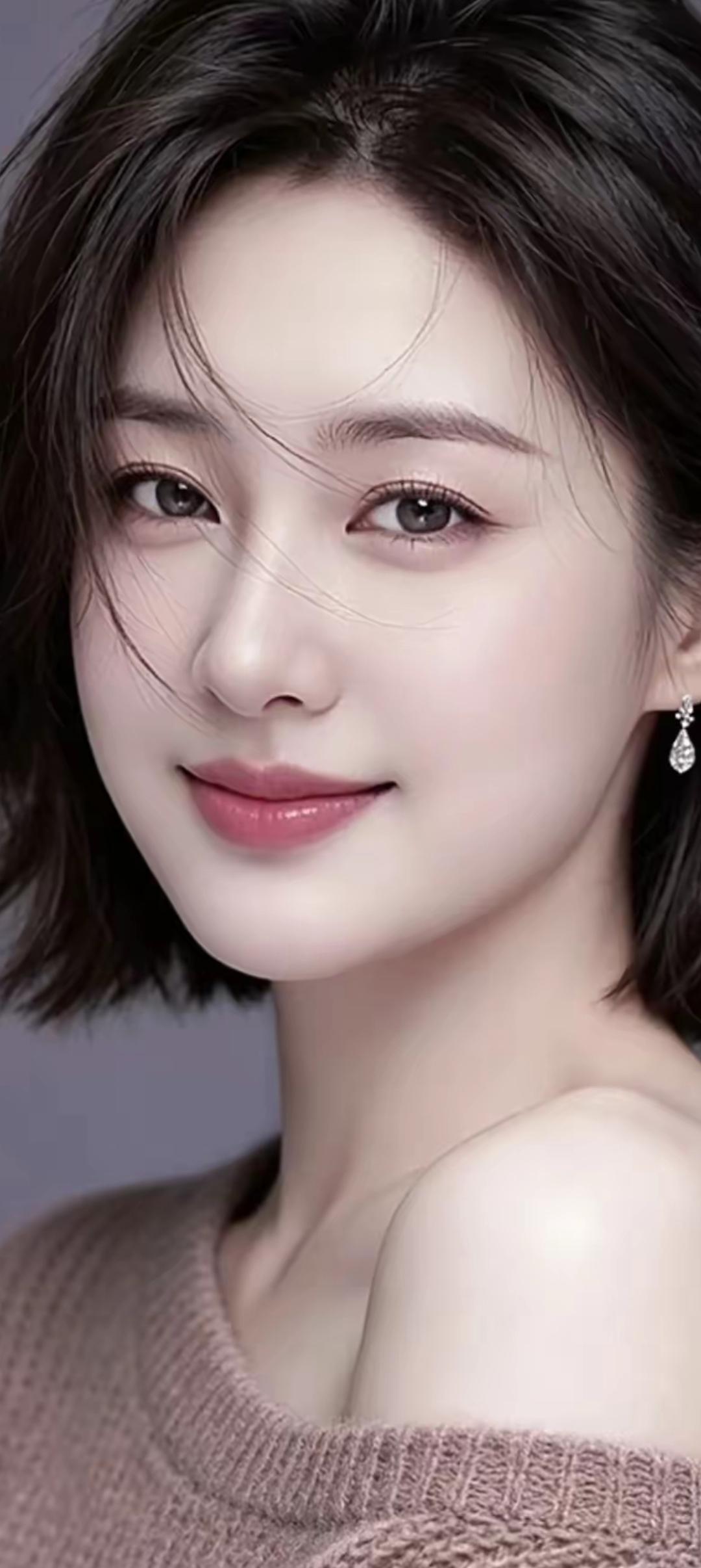 温柔甜美的少女，浅笑盈盈，散发着迷人的魅力。