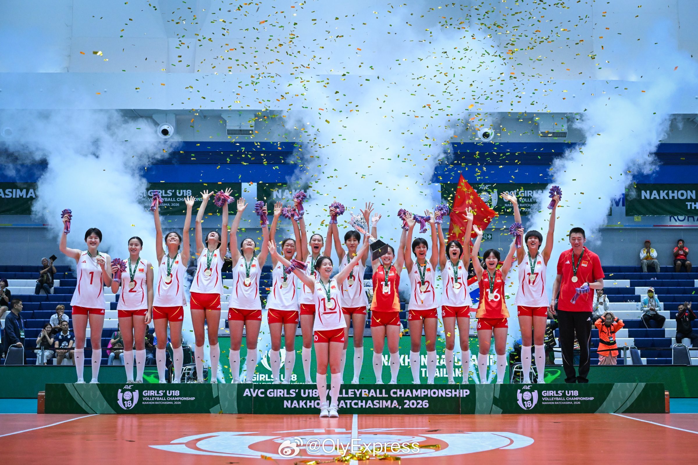 【U18女排亚锦赛中国零封韩国夺冠】国际排坛战报速递7月7日泰国呵叻，2026