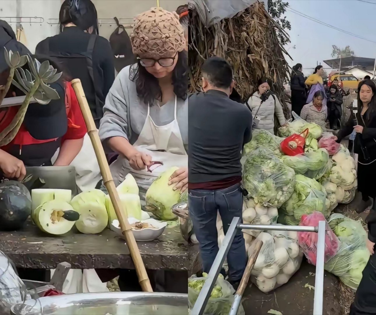 有人好奇呆呆的杀猪宴，花了多少钱算一算，一天蒸1000多斤大米光菜都用了几卡车，