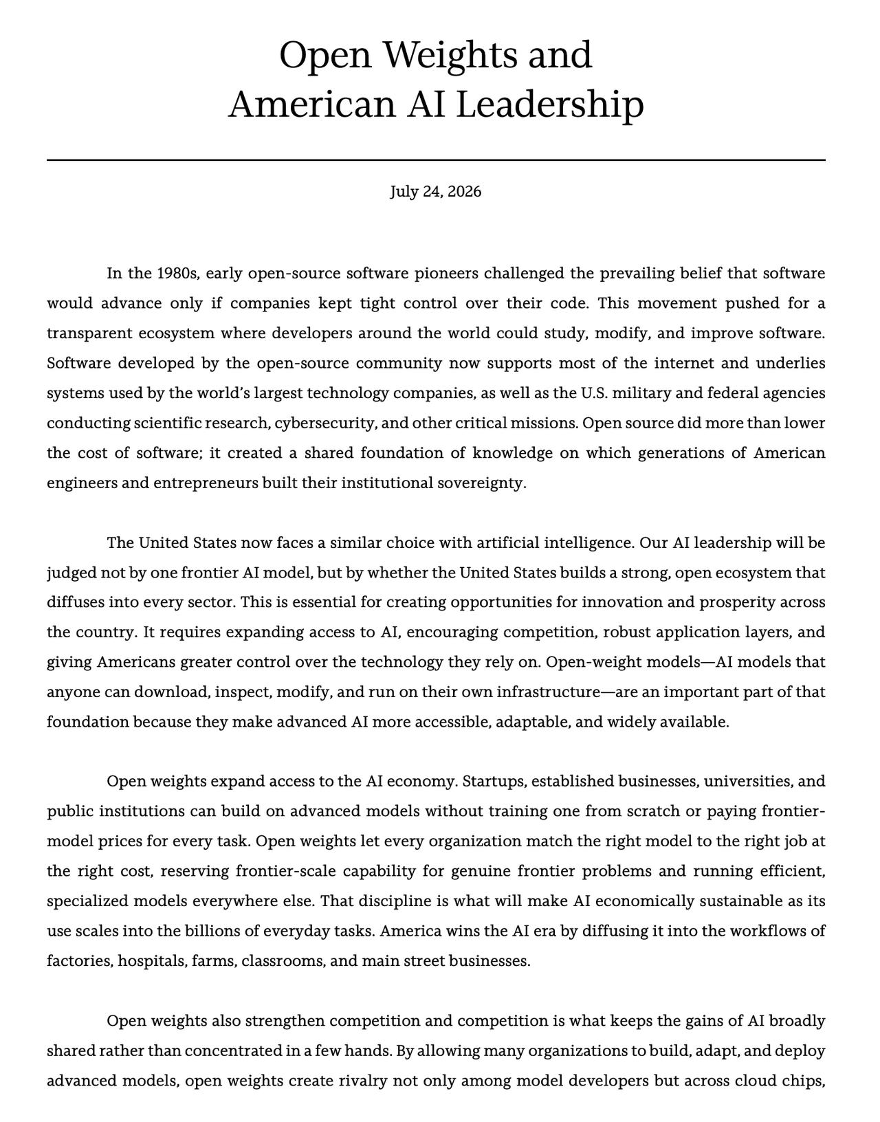 英伟达真的急了。他们很担心美国政府会过度限制开源模型。那样他们就真完了。