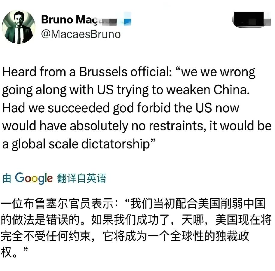 欧洲人觉醒了！当初遏制中国是错误的，幸亏没有成功！人教人不管用，事教人一次就印
