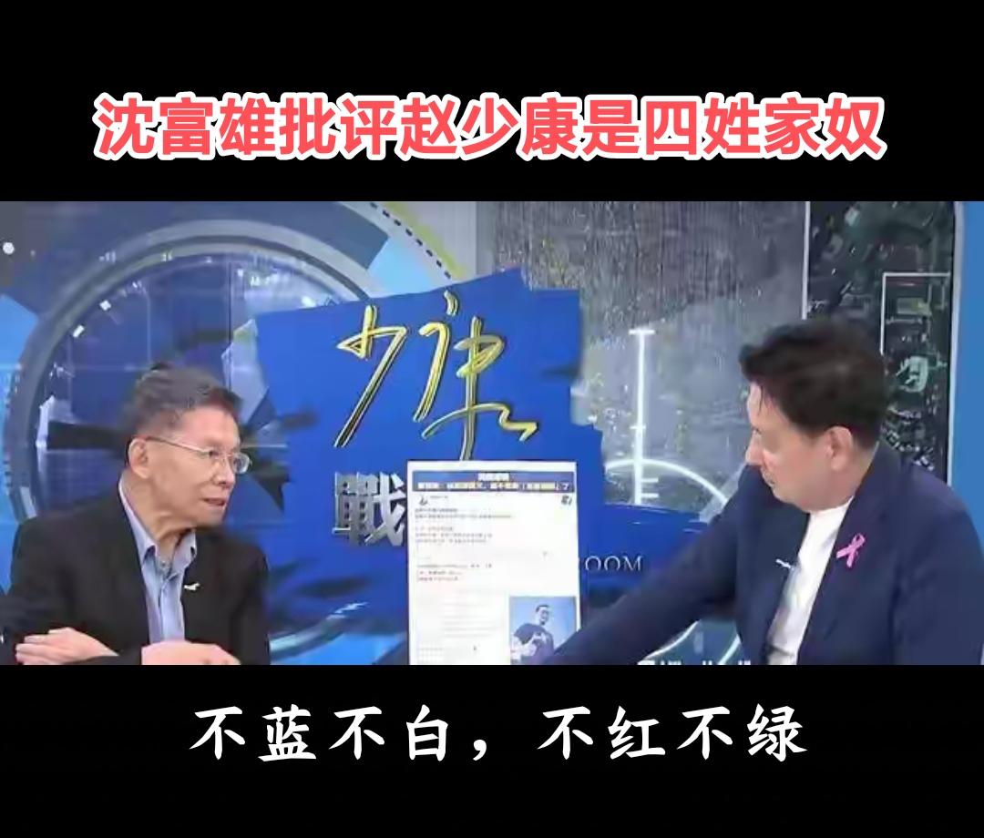 沈富雄批赵少康是四姓家奴，赵少康脸色铁青语无伦次。近日，少康战情室上演激烈