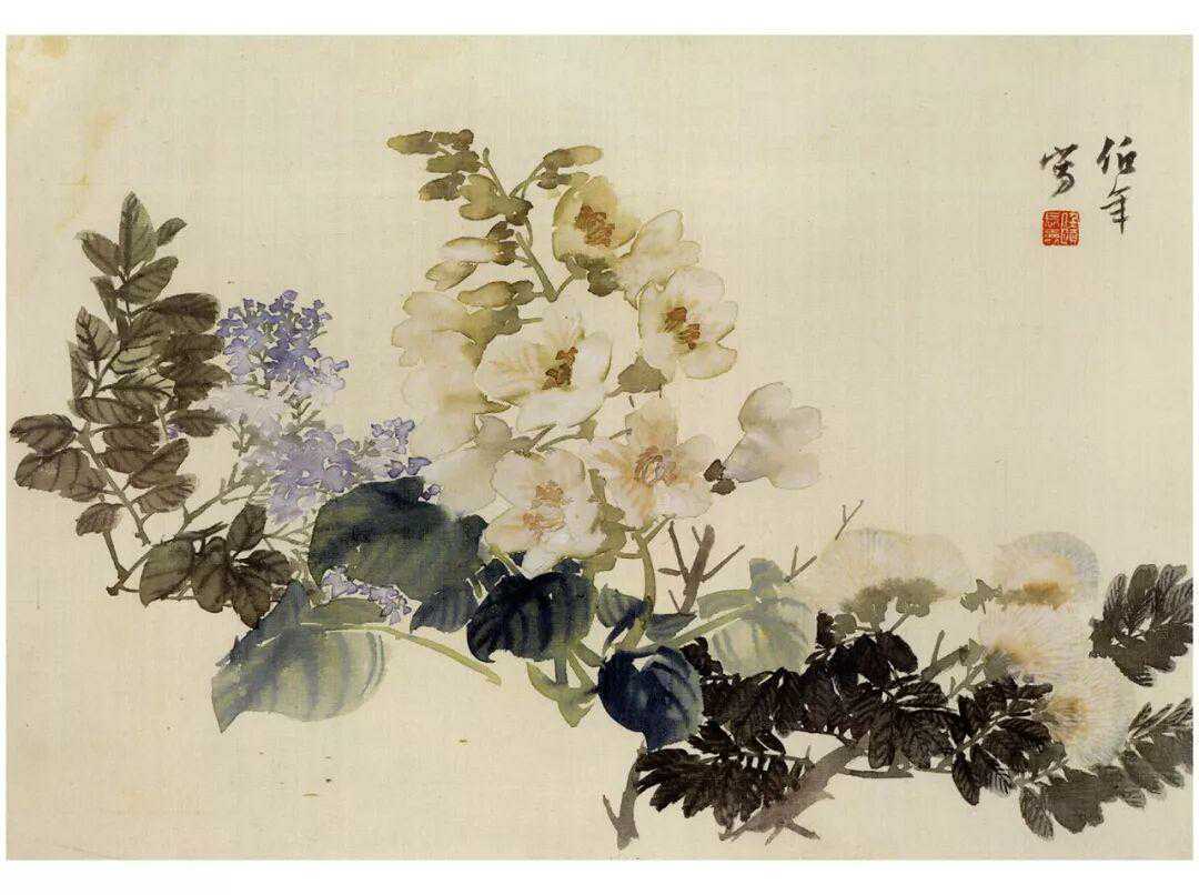 任伯年花鸟册页。任伯年是我国近代杰出的中国画家,在“四任”之中成就最为突出,是“