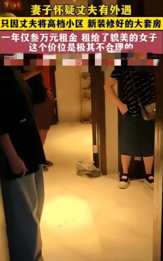 湖北一妻子怀疑老公有外遇，因为自家在高档小区新装修好大套房，被老公以一年仅3万租金给租出去了