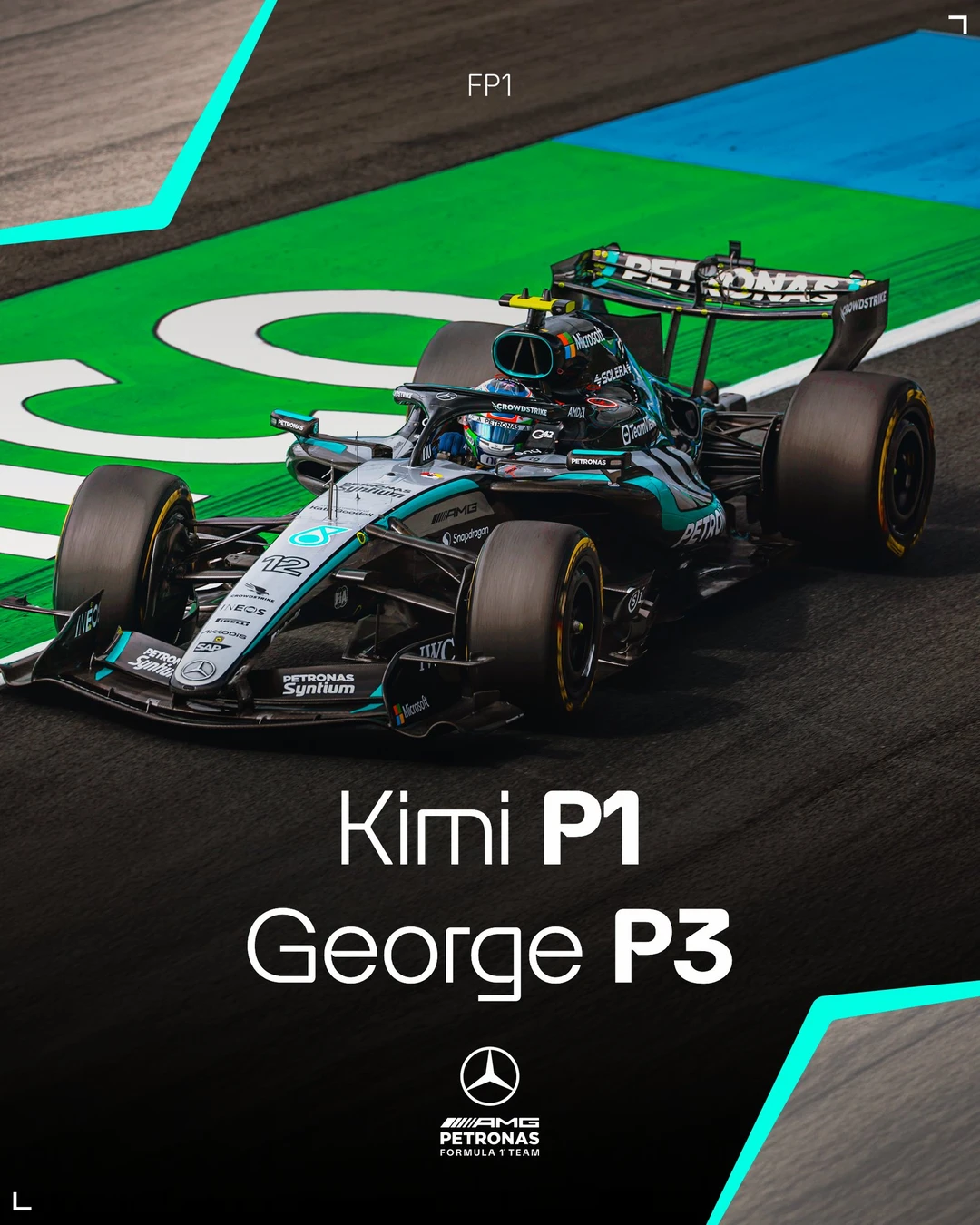 2026赛季F1荷兰🇳🇱大奖赛FP1结束🔚梅赛德斯车队车手安东内利排在