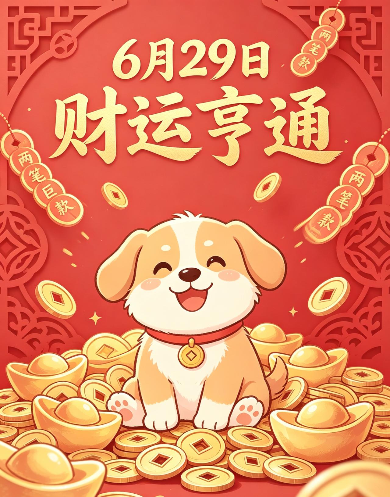 6月29日双喜临门！[烟花]属狗人两笔收入准时落袋！属狗人为人忠厚诚恳，