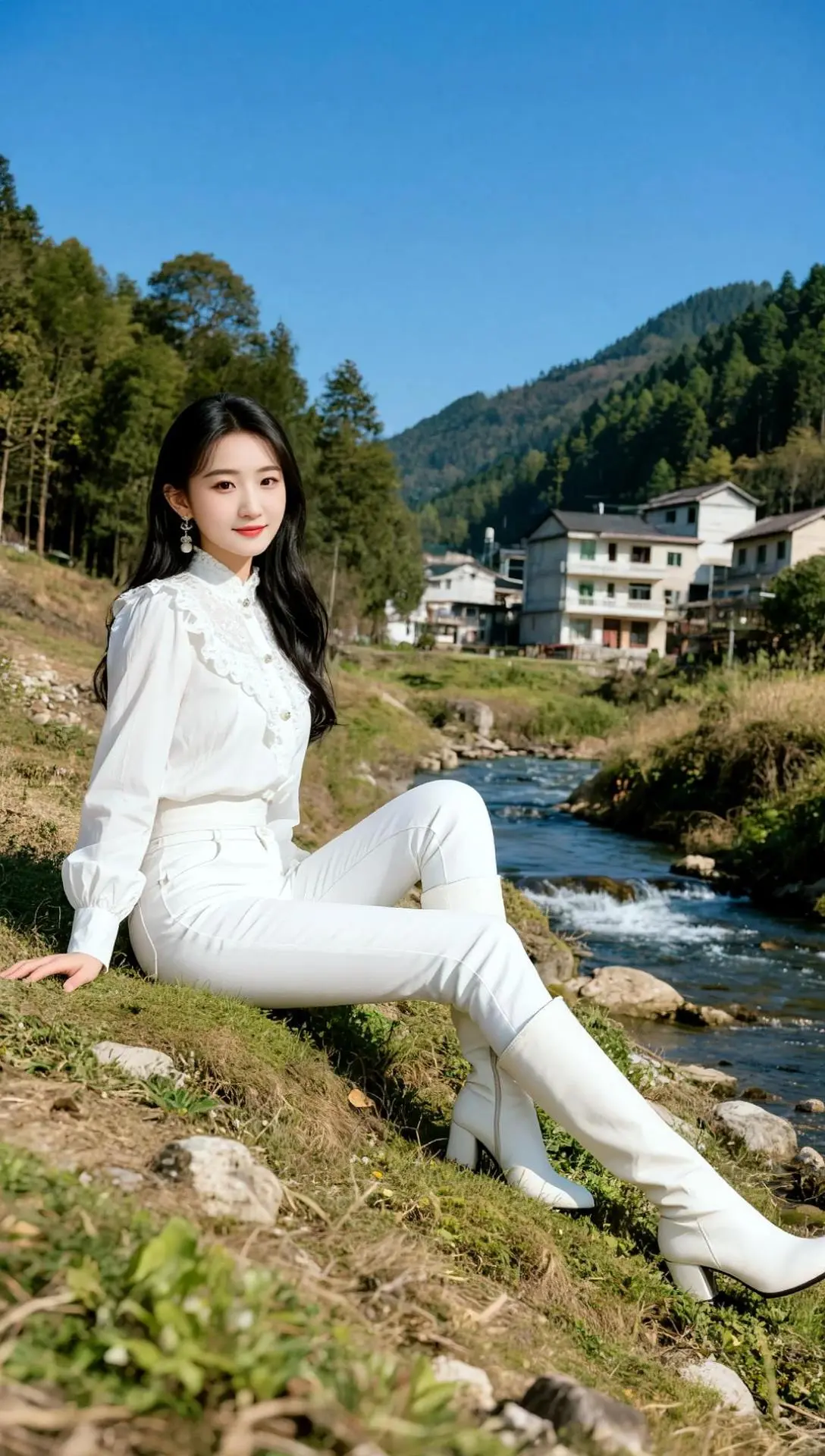AI山野溪边写真感 ai创作