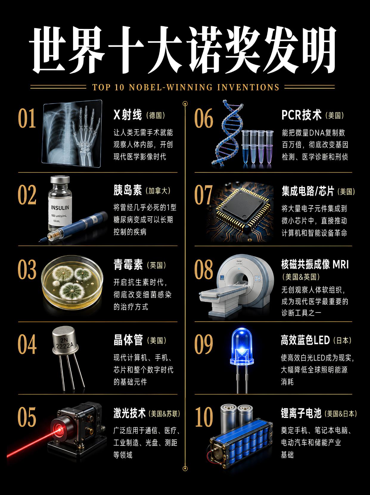 改变人类的十大诺奖发明！