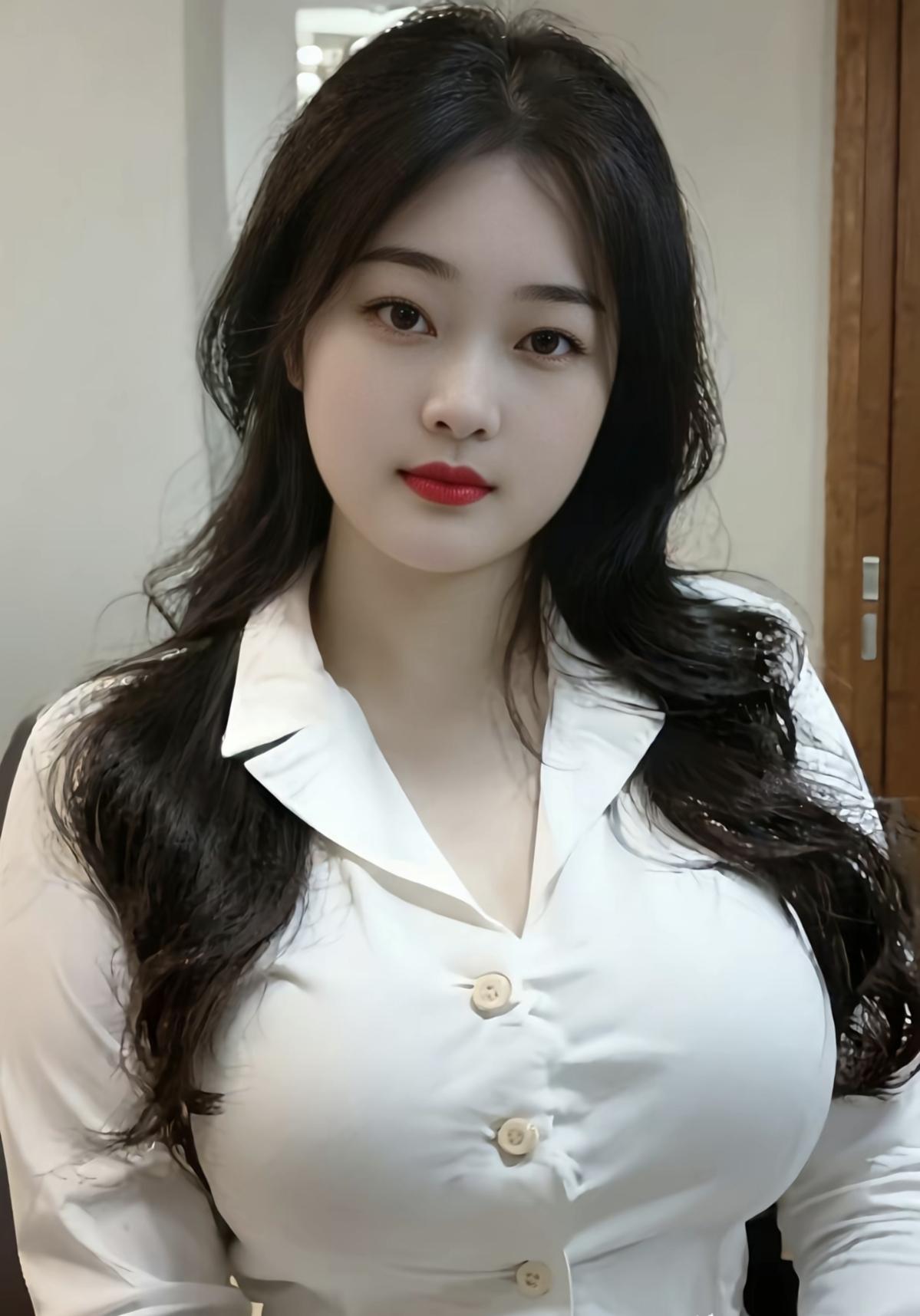 红唇轻启，白衣如雪。