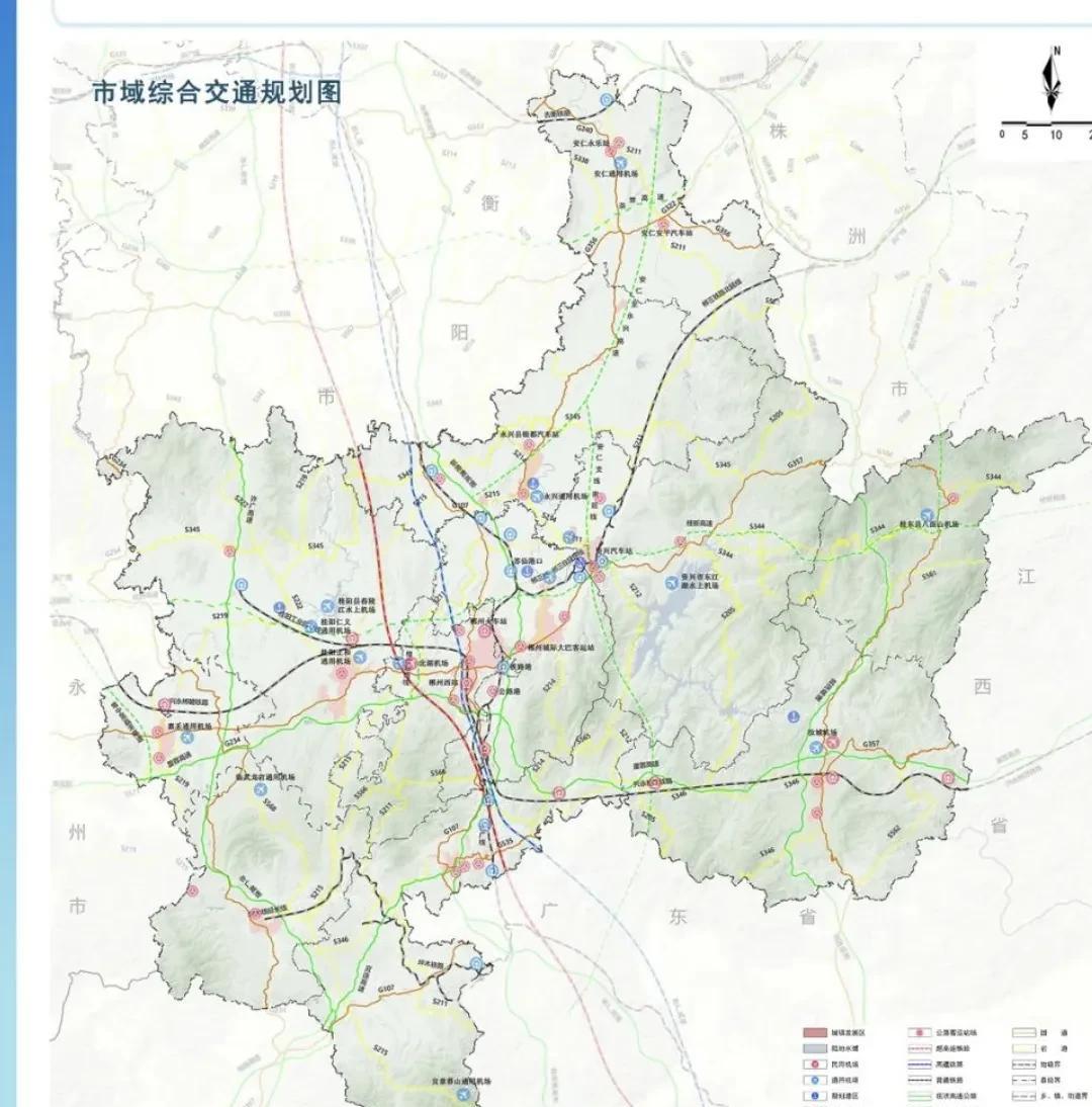 郴州市高铁交通规划，境内现有京广铁路和京广高铁三站。目前，郴州市的交通网