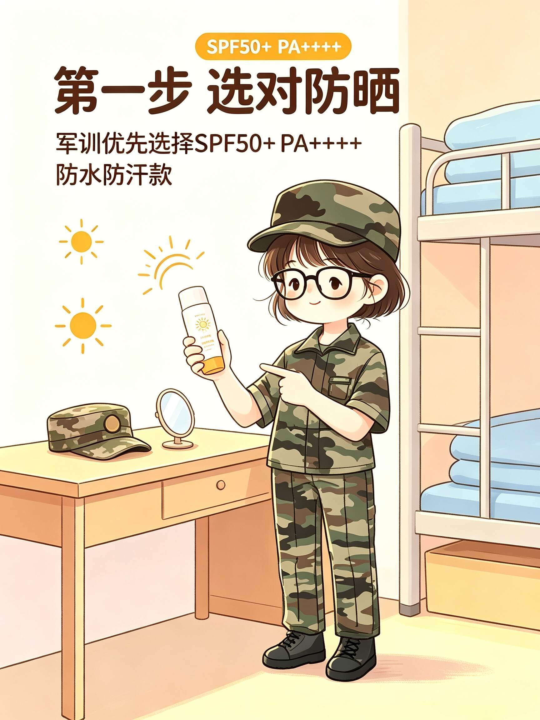 新生军训防晒干货｜操场站军姿也不怕晒黑晒开学军训硬核防晒防暑神器​​​