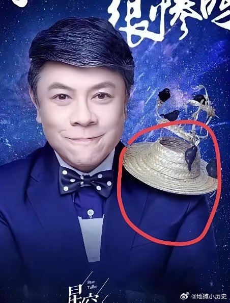蔡康永肩膀上要么放一顶草帽，而且是烂了帽顶的帽子，要么放一只鸟，感觉他穿的衣服好奇怪，为什么要放一些