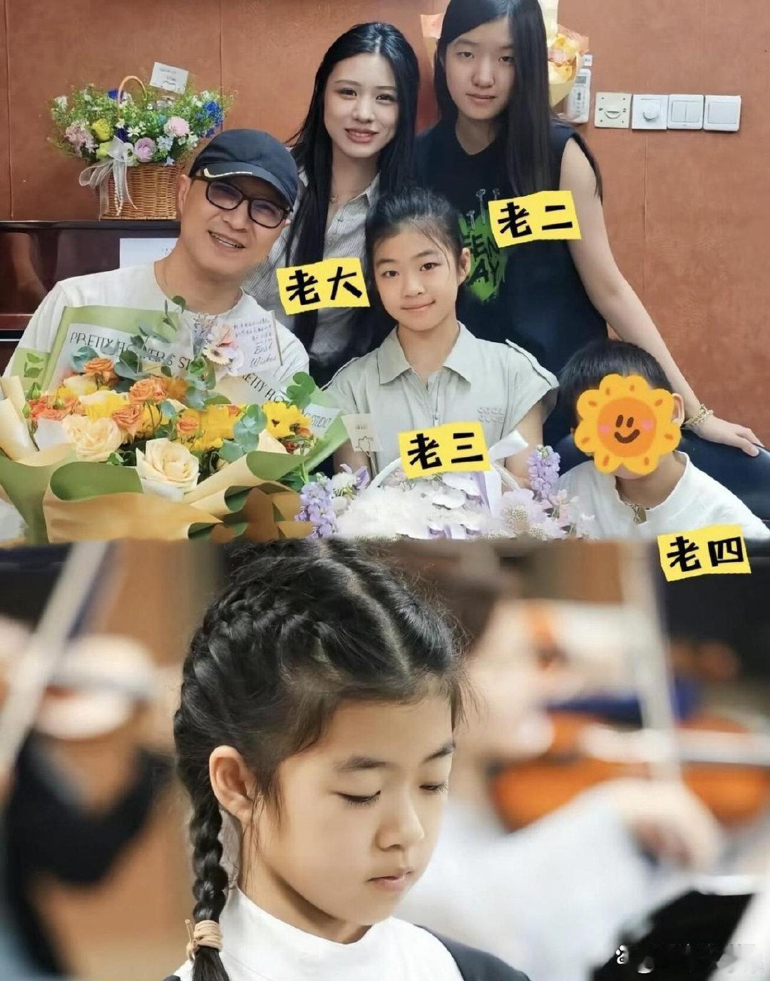 汪峰首次公开全家福，五官端正难掩反差，章子怡女儿长相竟与父母毫无相似之处​​​