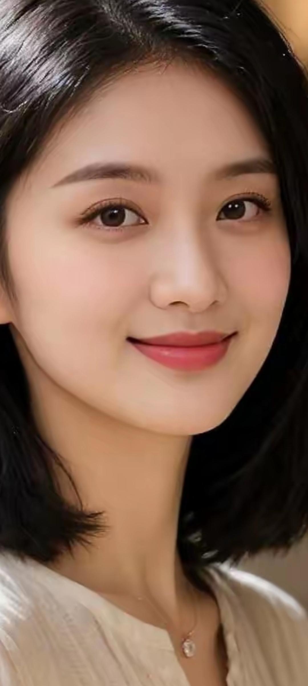温柔微笑，自然妆容，清新自然美